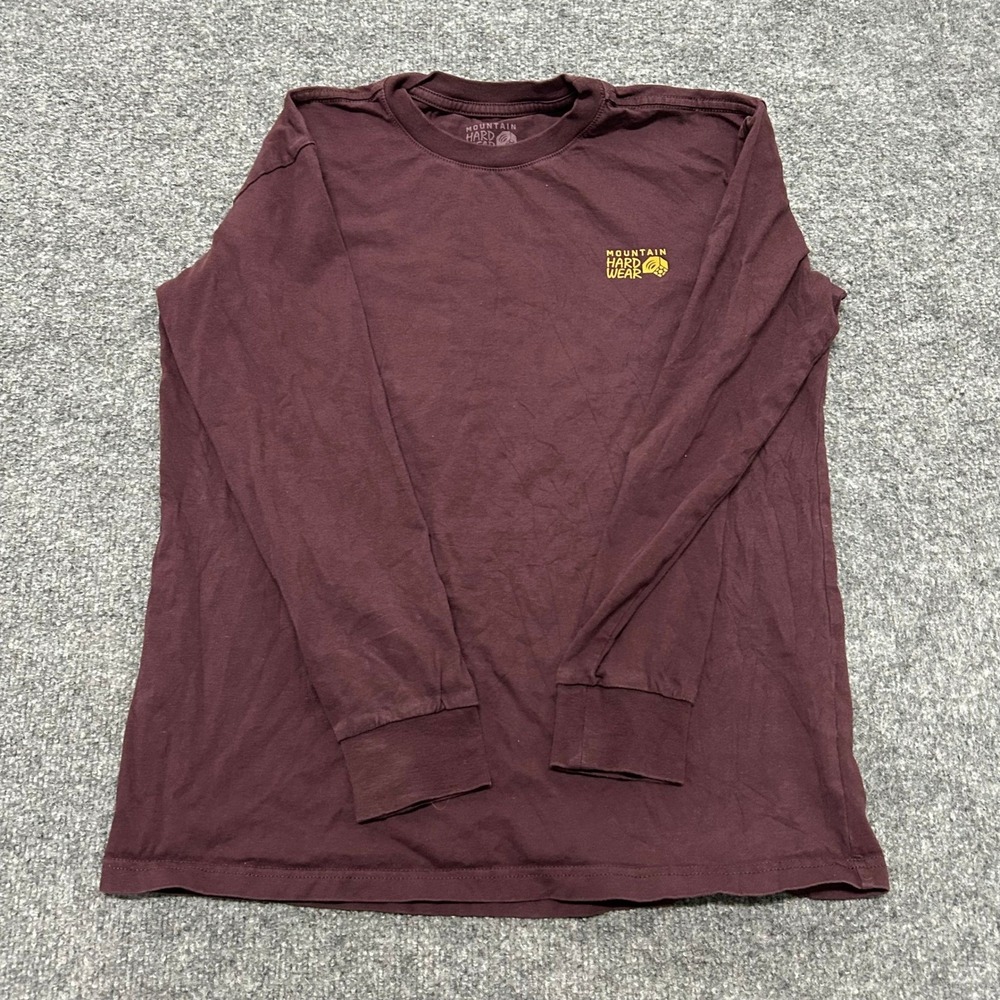 Mountain Hardwear Long Sleeve Shirt Womens XS Maroon Graphic Back Casual Outdoor